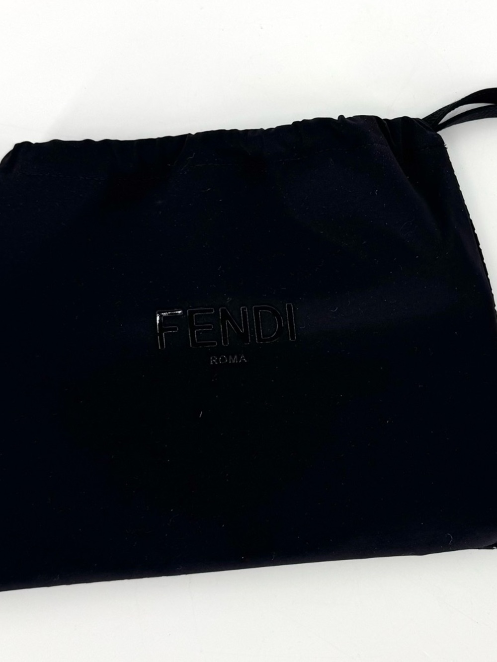 Fendi Logo Drawstring Swimsuit Pouch Black